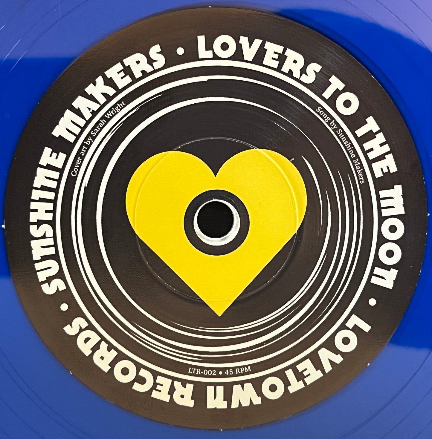 Limited Edition 7-inch Translucent Blue Vinyl Record - Sunshine Makers, Lovers To The Moon / Shebad, Payshunce (Jasa Remix)