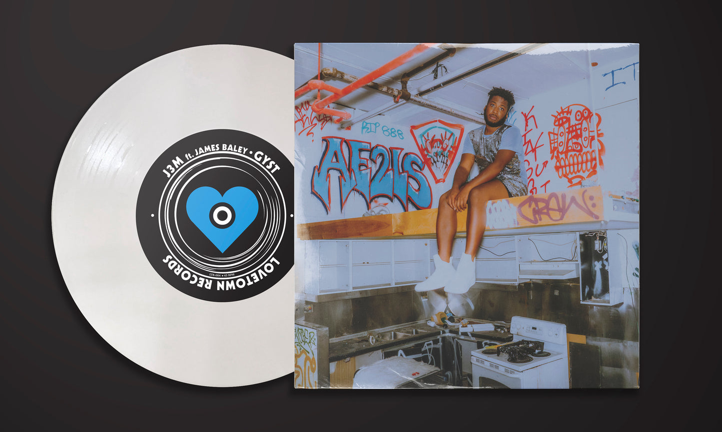 Limited Edition 7-inch White Vinyl Record - J3M, G.Y.S.T. feat. James Baley / Bitter&Broke, Tasogare